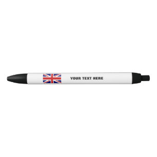 Noir Stylo drapeau Union Jack britannique avec texte pr
