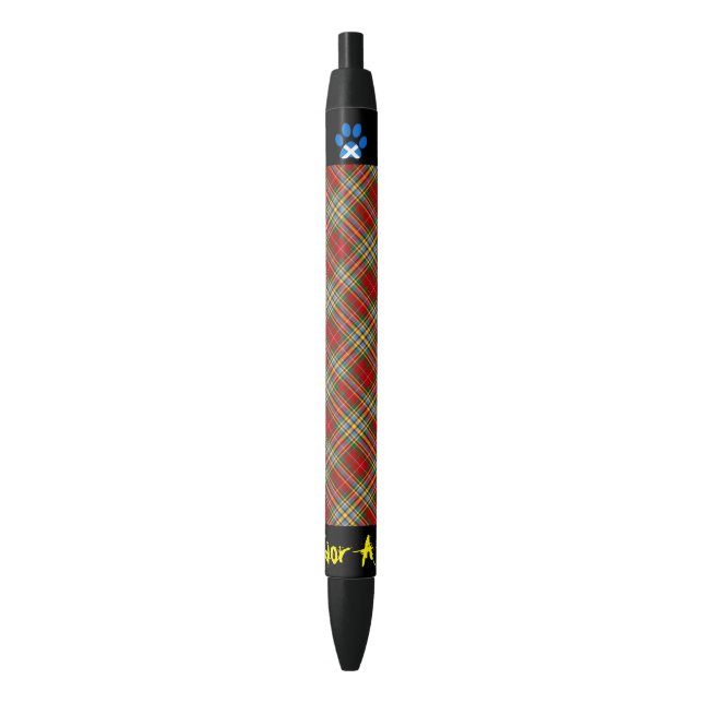 Noir Stylo écossais de patte de Saltire de clan de chat (devant Vertical)