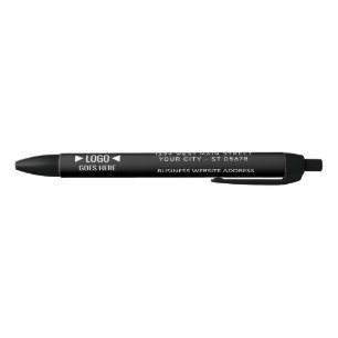 Noir Stylo Entreprise Personnalisé Avec Logo