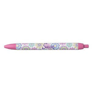 Noir Stylo et stylo d'école Floral