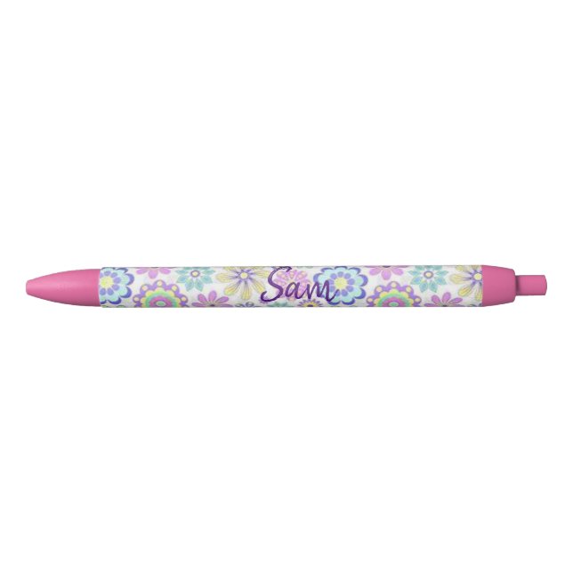 Noir Stylo et stylo d'école Floral (Devant)