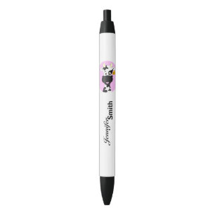 Noir Stylo fait sur commande de filles de vache de rose