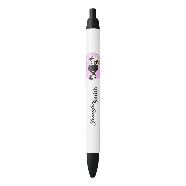 Noir Stylo fait sur commande de filles de vache de rose (devant Vertical)