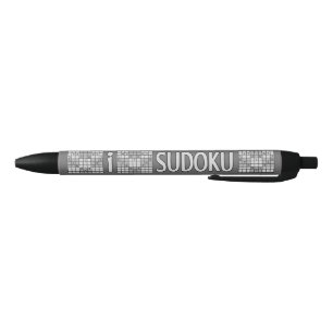 Noir Stylo fait sur commande de monogramme de SUDOKU