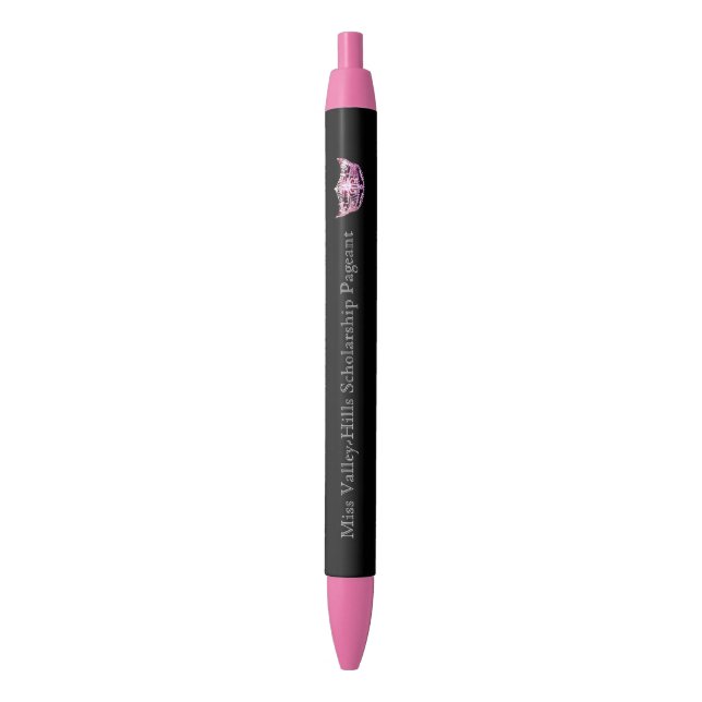 Noir Stylo fait sur commande d'encre de couronne de (devant Vertical)