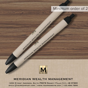Noir Stylo financier Monogramme sophistiqué