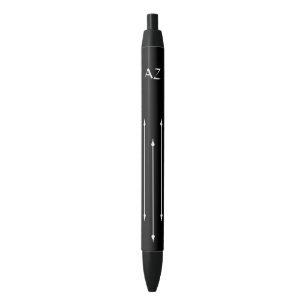 Noir Stylo - Flèches blanches avec initiales