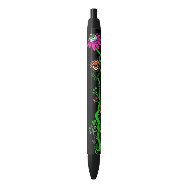 Noir Stylo Fleur Alien Princesse de l'Espace (Noir) (devant Vertical)
