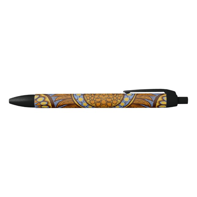 Noir Stylo Floral bleu ciel Ankara d'Afrique (Haut)