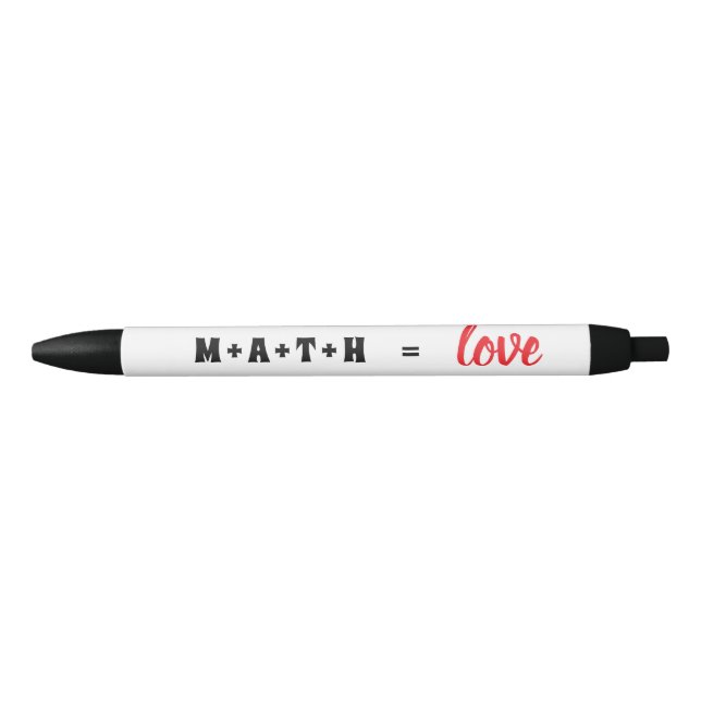 Noir Stylo Geeks Math Égal Amour (Devant)