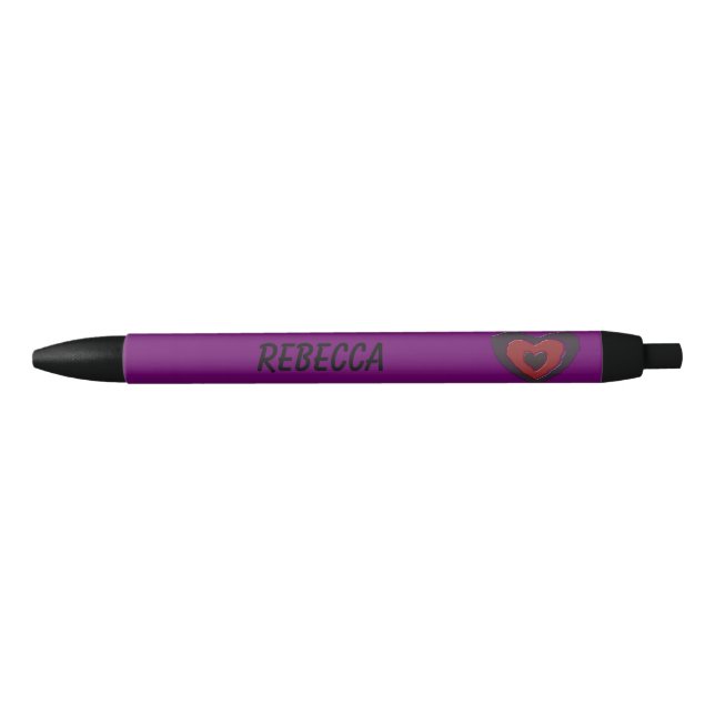 Noir Stylo Gothique Fondu Amour Coeur Personnalisé (Devant)