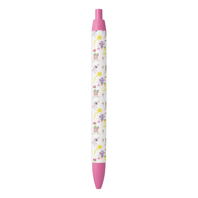 Noir Stylo Joyeux Anniversaire Cupcake Pieuvre Violet  (devant Vertical)