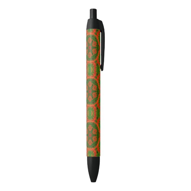 Noir Stylo Kaleidoscope orange et vert (Bas (Vertical))