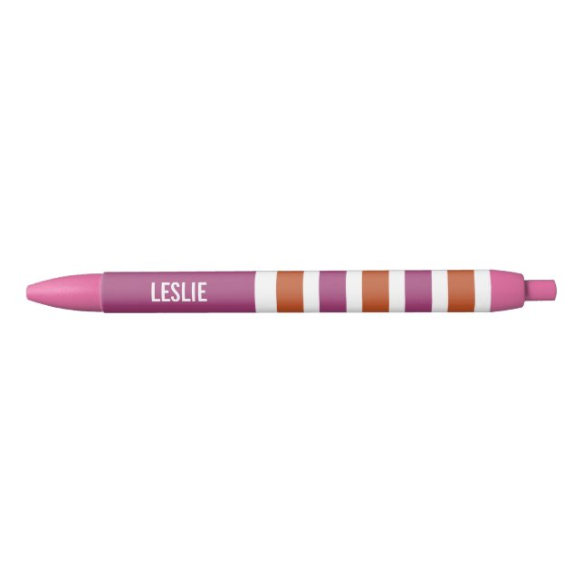Noir Stylo monogramme personnalisé Motif (Devant)