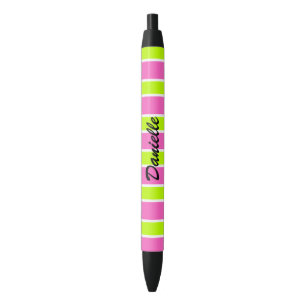 Noir Stylo Monogramme Rose et Lime Chaud