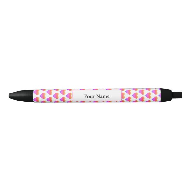 Noir Stylo Motif de coeur Ombre (Devant)
