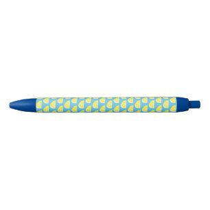 Noir Stylo Motif en tranche de citron jaune simple