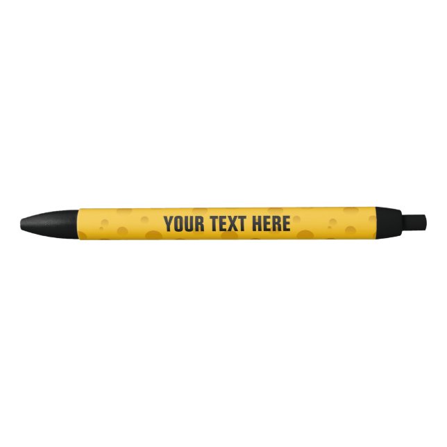 Noir Stylo motif fromage suisse jaune avec texte person (Devant)