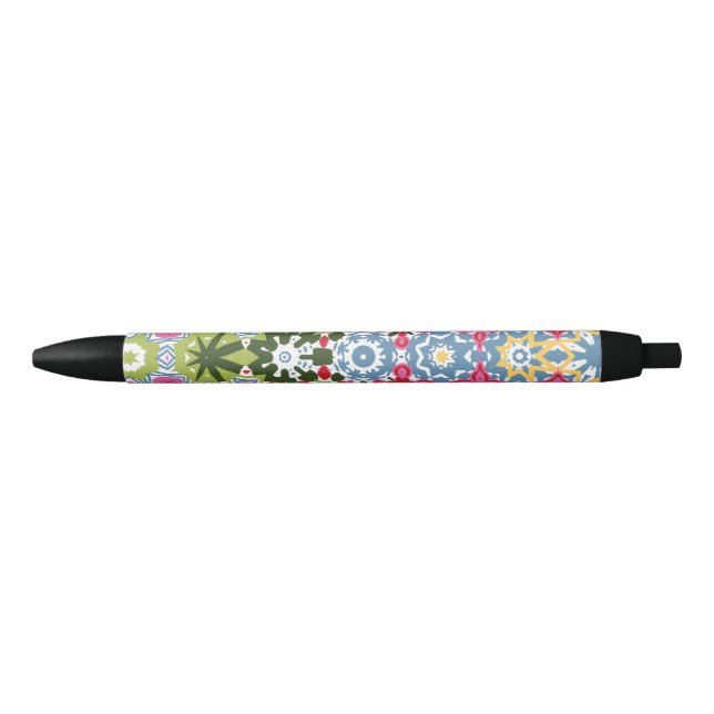 Noir Stylo Motif géométrique coloré (Devant)