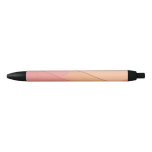 Noir Stylo motif géométrique rose