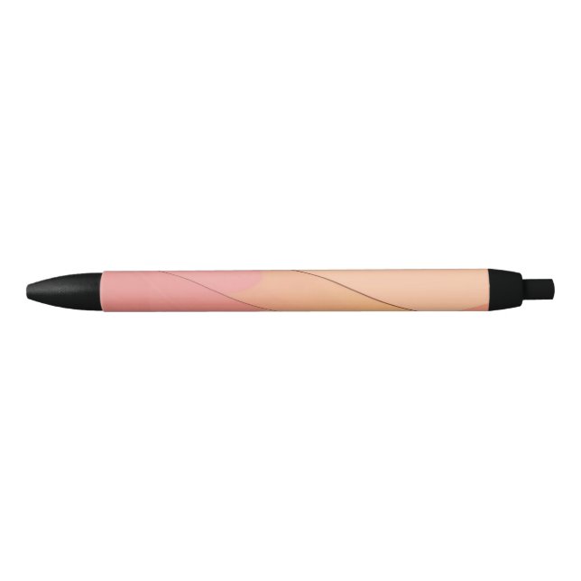 Noir Stylo motif géométrique rose (Devant)