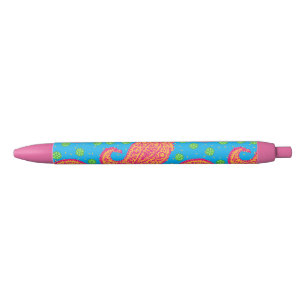 Noir Stylo Motif Paisley coloré