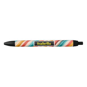 Noir Stylo Motif rétro rétro Coloré