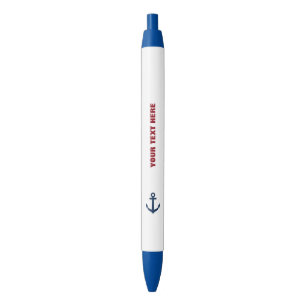 Noir Stylo nautique d'ancre de bateau avec le texte