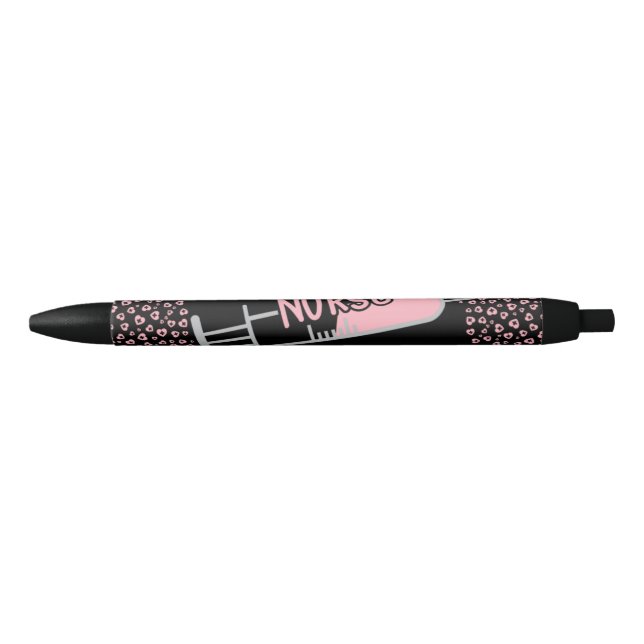 Noir Stylo Nourriture Rose Cute (Devant)