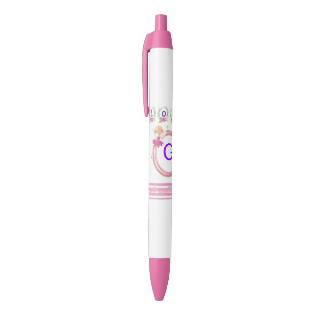 Noir Stylo Office et stylo scolaire Fée Floral Love Hea (Haut (Vertical))