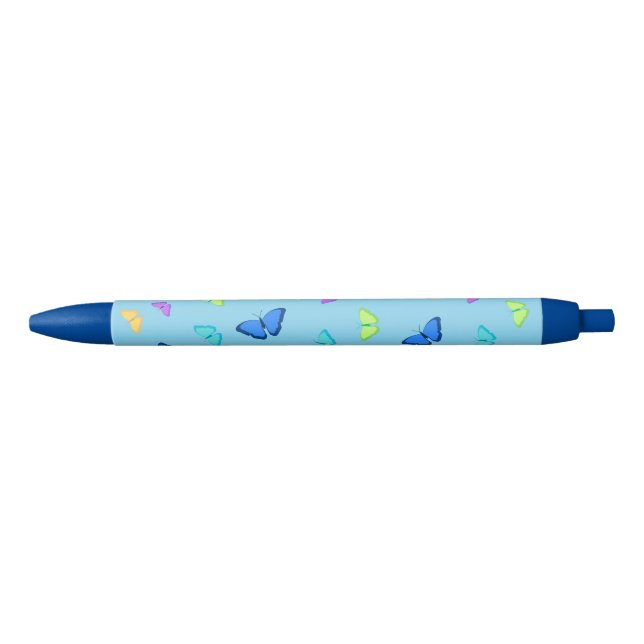 Noir Stylo Papillon Avec Motif De Papillons (Devant)
