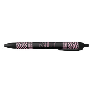 Noir Stylo personnalisé à caractère ethnique Boho-chic 