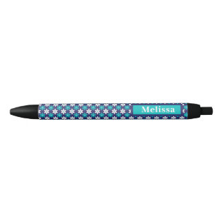 Noir Stylo personnalisé à encre, design géométrique