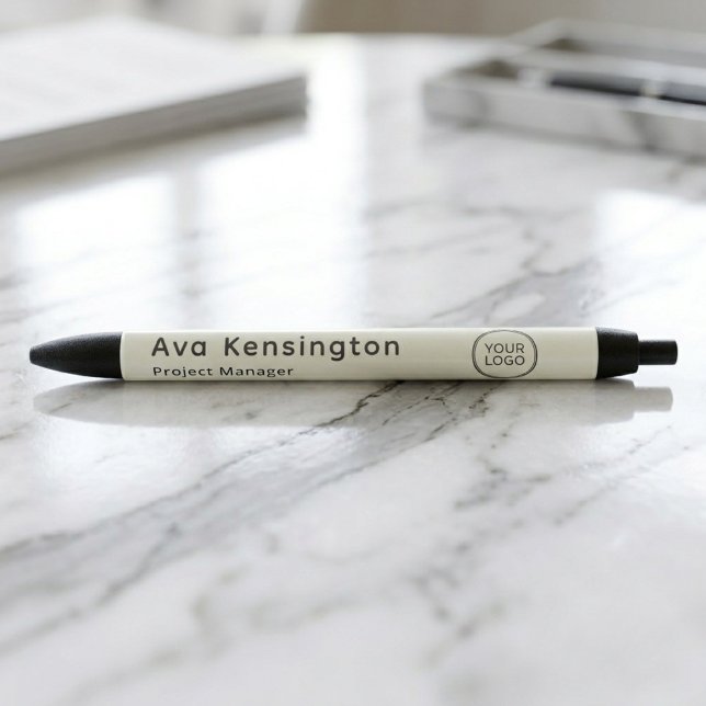 Noir Stylo personnalisé au nom de l'employé avec le log (Créateur téléchargé)