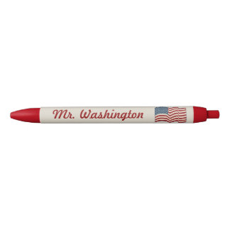 Noir Stylo personnalisé avec drapeau américain qui ondu
