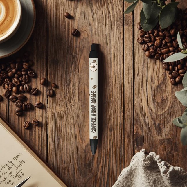 Noir Stylo personnalisé avec logo et nom de l'entrepris (Créateur téléchargé)