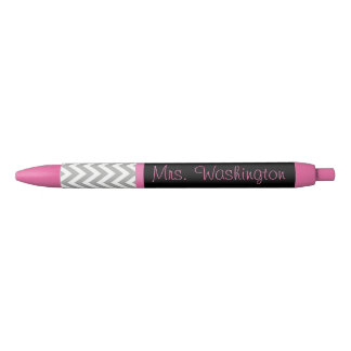 Noir Stylo personnalisé cadeau pour enseignante rose no