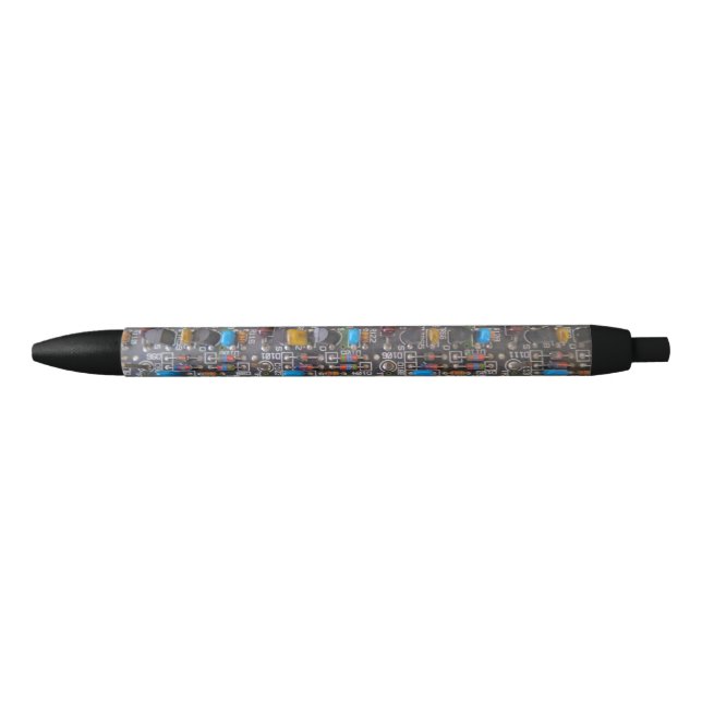 Noir Stylo personnalisé de circuit (Devant)
