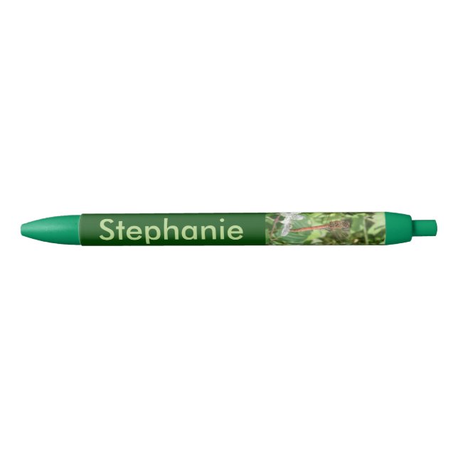Noir Stylo personnalisé de libellule de fléchette commu (Devant)