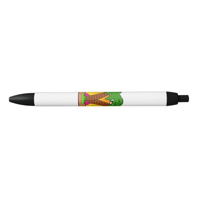 Noir Stylo personnalisé de l'île tropicale (Devant)