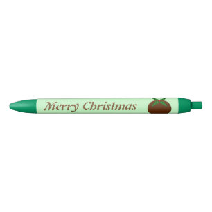 Noir Stylo personnalisé de pudding de Noël