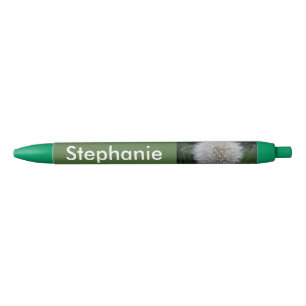 Noir Stylo personnalisé fleur de Dandelion