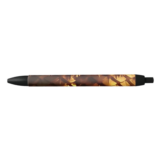 Noir Stylo personnalisé Gold Leafs (Devant)