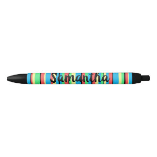Noir Stylo personnalisé modifiable par bandes colorées