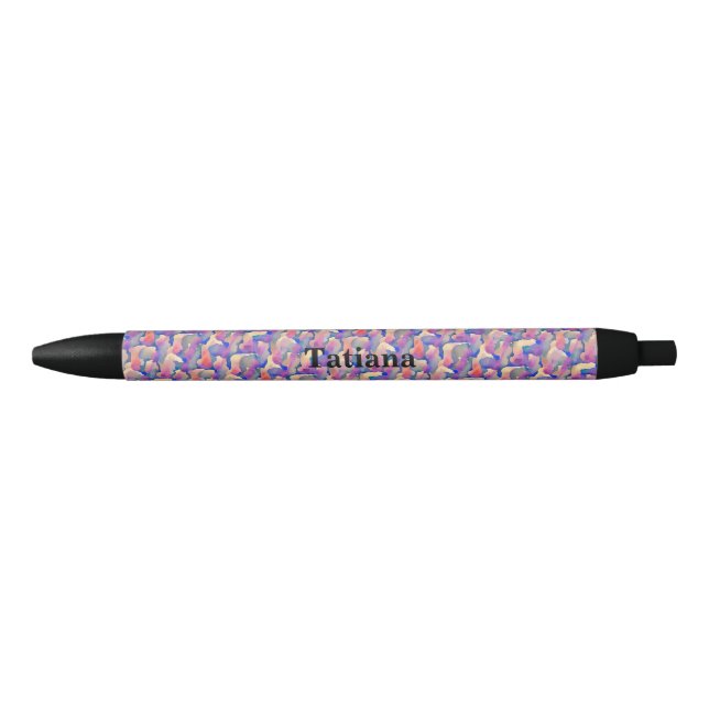 Noir Stylo personnalisé Motif aquarelle (Devant)