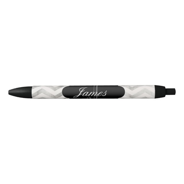Noir Stylo personnalisé par chevron fait sur commande (Devant)