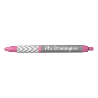 Noir Stylo personnalisé pour enseignant gris rose cadea