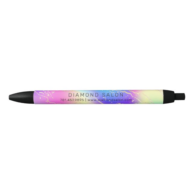 Noir Stylo personnalisé promotionnel en opale iridescen (Devant)