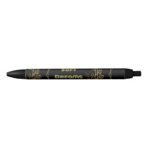 Noir Stylo personnalisé Soft Dreams nom du texte Encre
