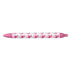 Noir Stylo Personnalisé Unicorne Rose, encre noire